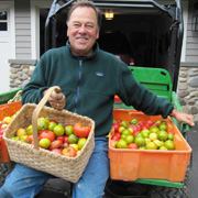 John Ingle with produce from his garden